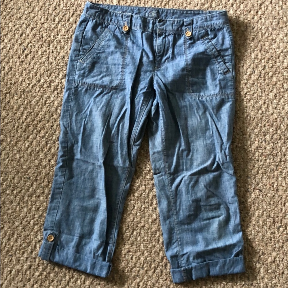 Loft modern crop chambray pants